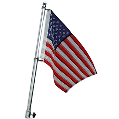 Taylor Made Stainless Steel Flag Pole Kit 24" – Made from T304 stainless steel – Adjustable clips for a taut fit – Easy installation to boat gunwale – Mounting base and hardware included – 2020109078