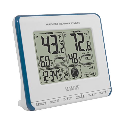 La Crosse Technology 308-1711BL Wireless Weather Station with Heat Index and Dew Point,Teal Blue/White